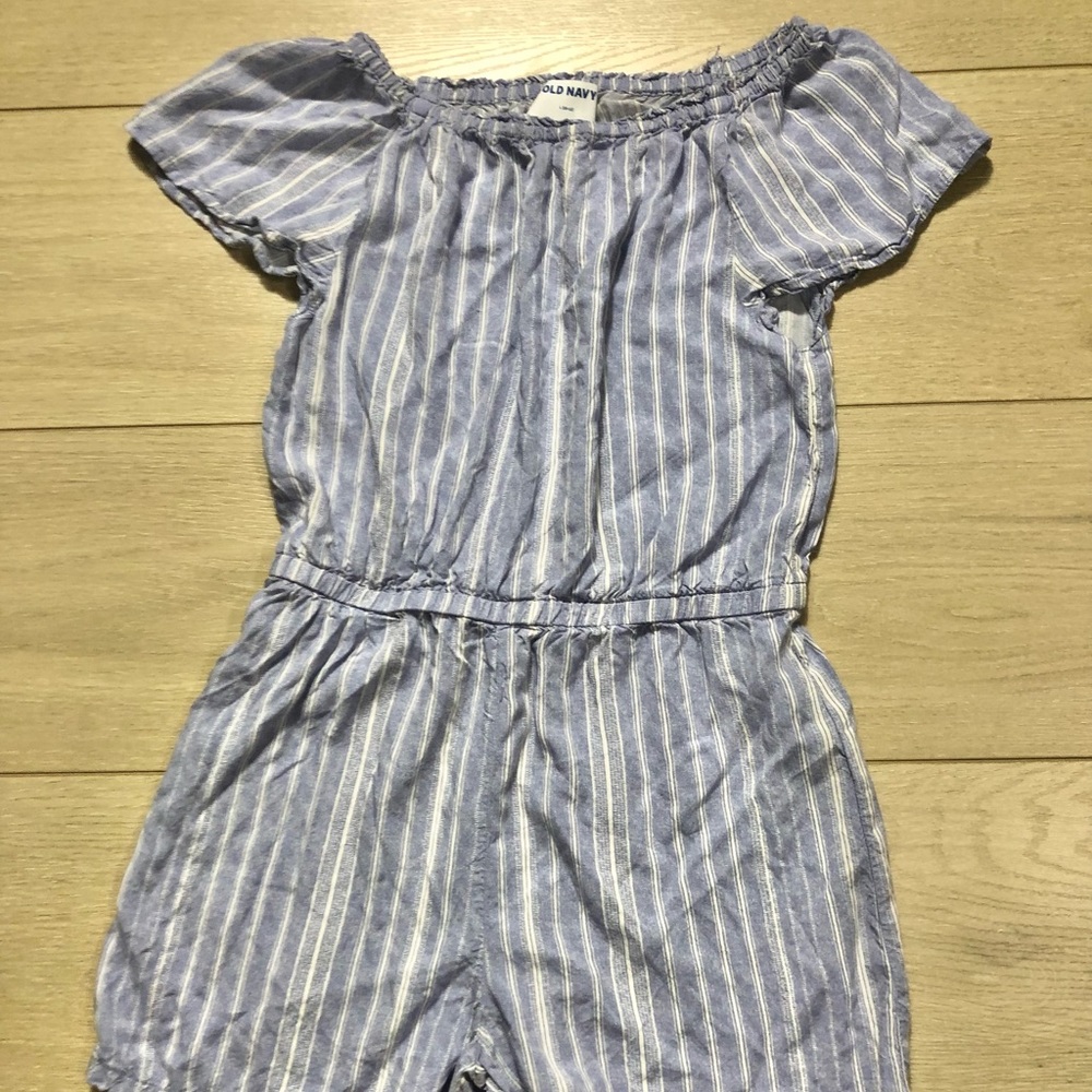 Striped girls romper